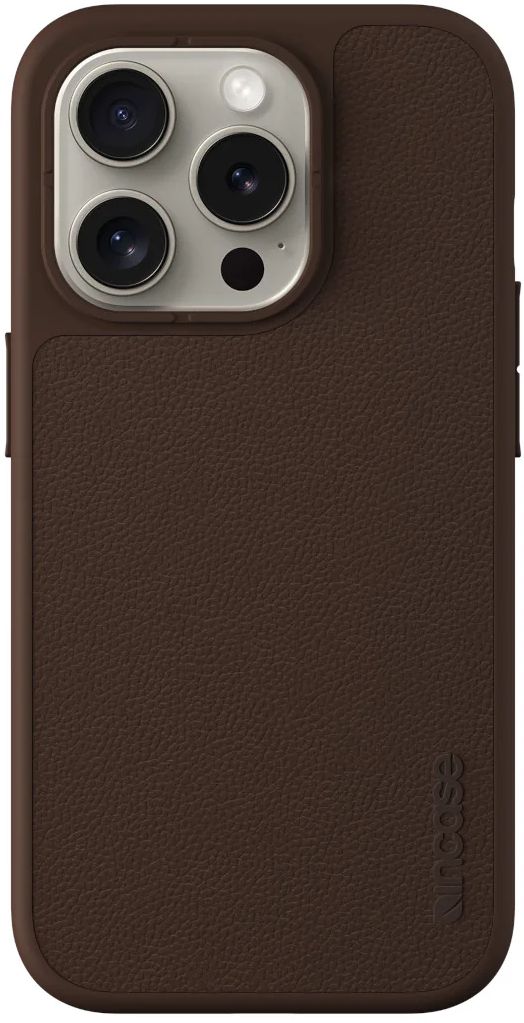 ICON Case with MagSafe for iPhone 15 Pro Max - Incase.com Brown Pebbled Leather