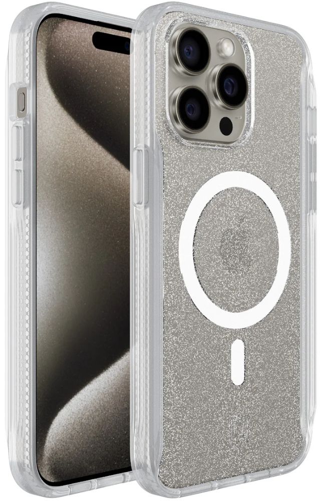 Incipio AeroGrip Phone Case with MagSafe for Apple iPhone 15 Pro Max - Clear Glitter by Incipio - Refurbished - Very Good condition - US$8.78
