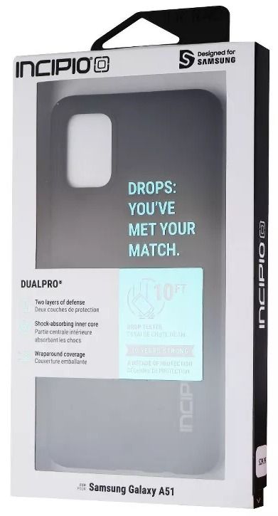 Incipio DualPro Dual Layer Case for Samsung Galaxy A51 (Non 5G) - Black by Incipio - Refurbished - Brand New condition - US$13.93