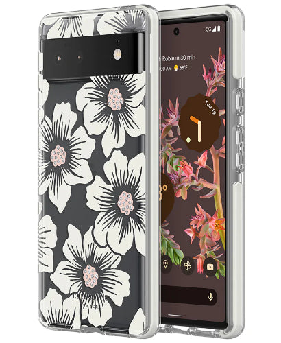 Incipio Kate Spade New York Defensive Hardshell Phone Case for Google Pixel 6 - Hollyhock Floral Clear by Incipio - Refurbished - Brand New condition - US$8.78