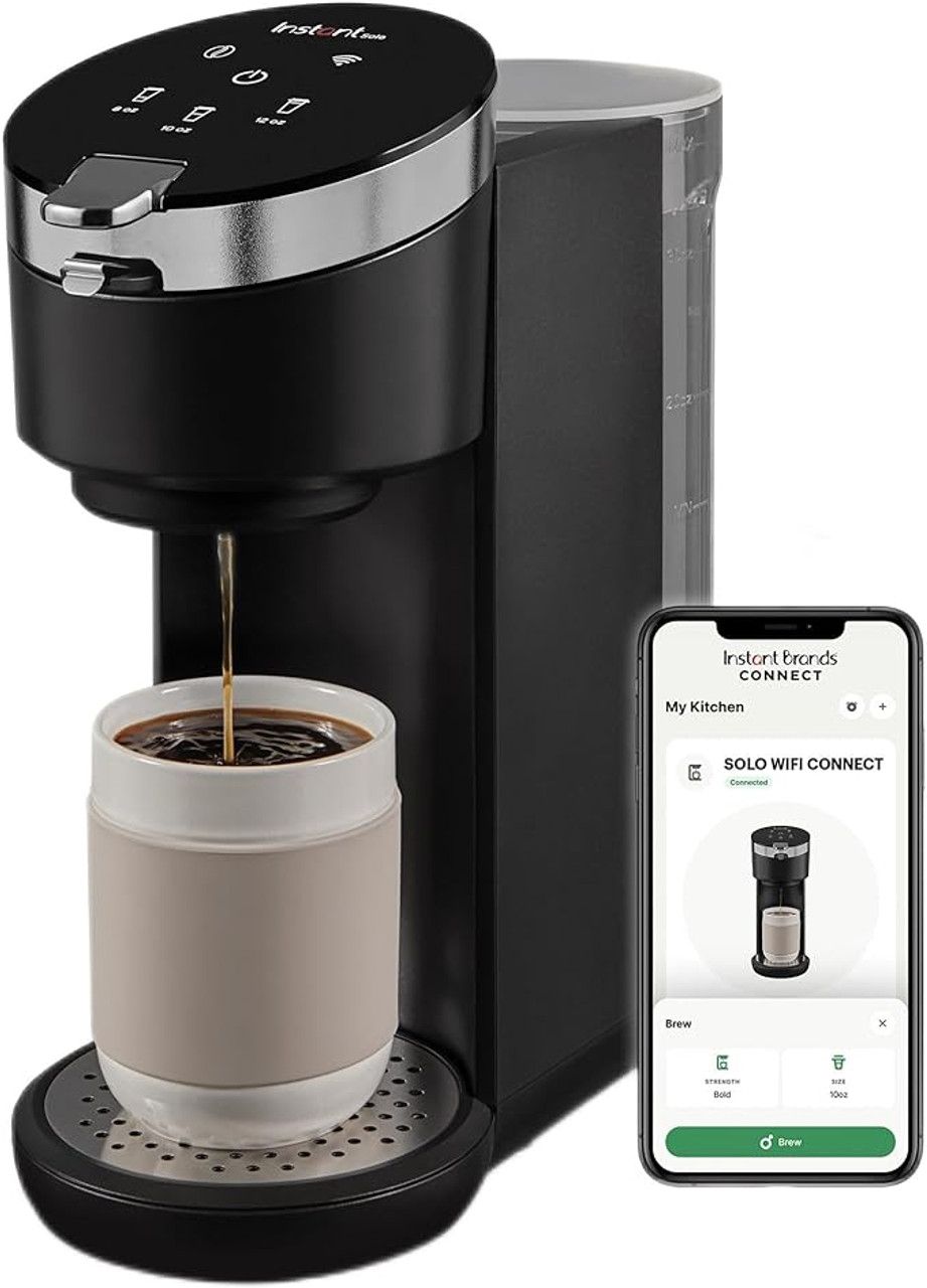 Instant Solo Wifi Connect Single Serve Brew 8 to 12oz Coffee Maker - Black by Instant - Refurbished - Very Good condition - US$75.82