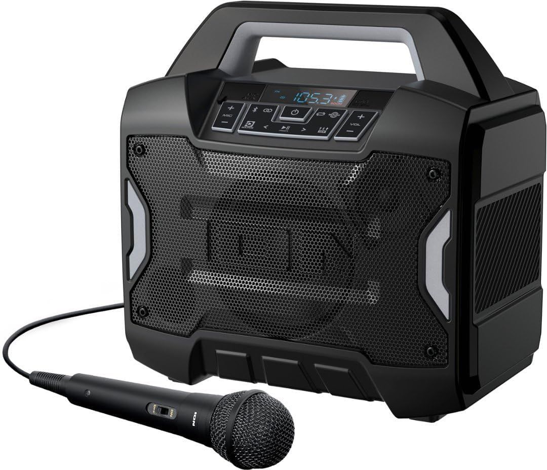 ION Audio Sport Boom All-Weather Rechargeable Speaker with Microphone - Black by ION Audio - Refurbished - Premium condition - US$50.98