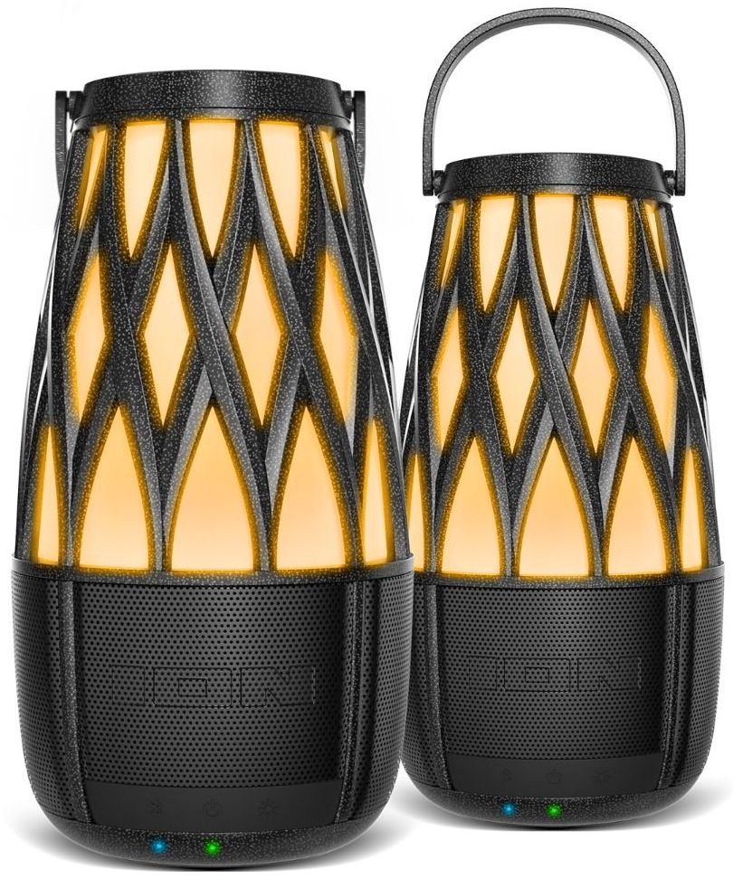 ION Audio Tahiti Pair Outdoor Bluetooth Speakers with Solar Panel and Multi-Sync - Black by ION Audio - Refurbished - Very Good condition - US$130.99