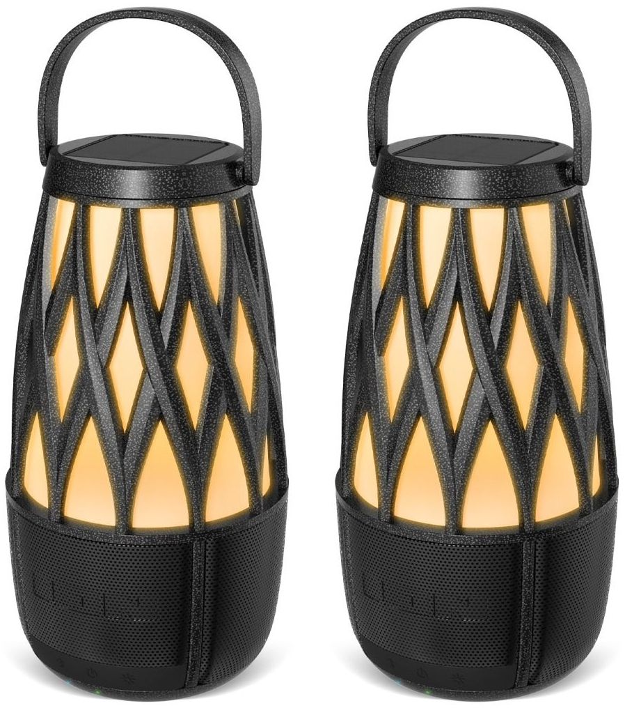 ION Audio Tahiti Pair Outdoor Bluetooth Speakers with Solar Panel and Multi-Sync - Black by ION Audio - Image 2