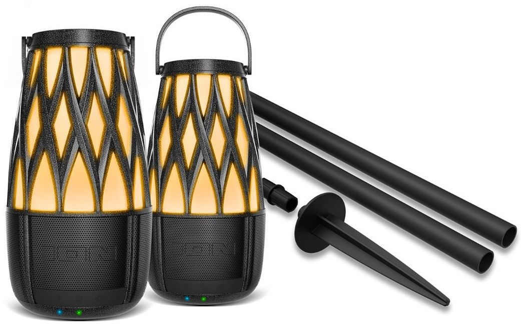 ION Audio Tahiti Pair Outdoor Bluetooth Speakers with Solar Panel and Multi-Sync - Black by ION Audio - Image 3