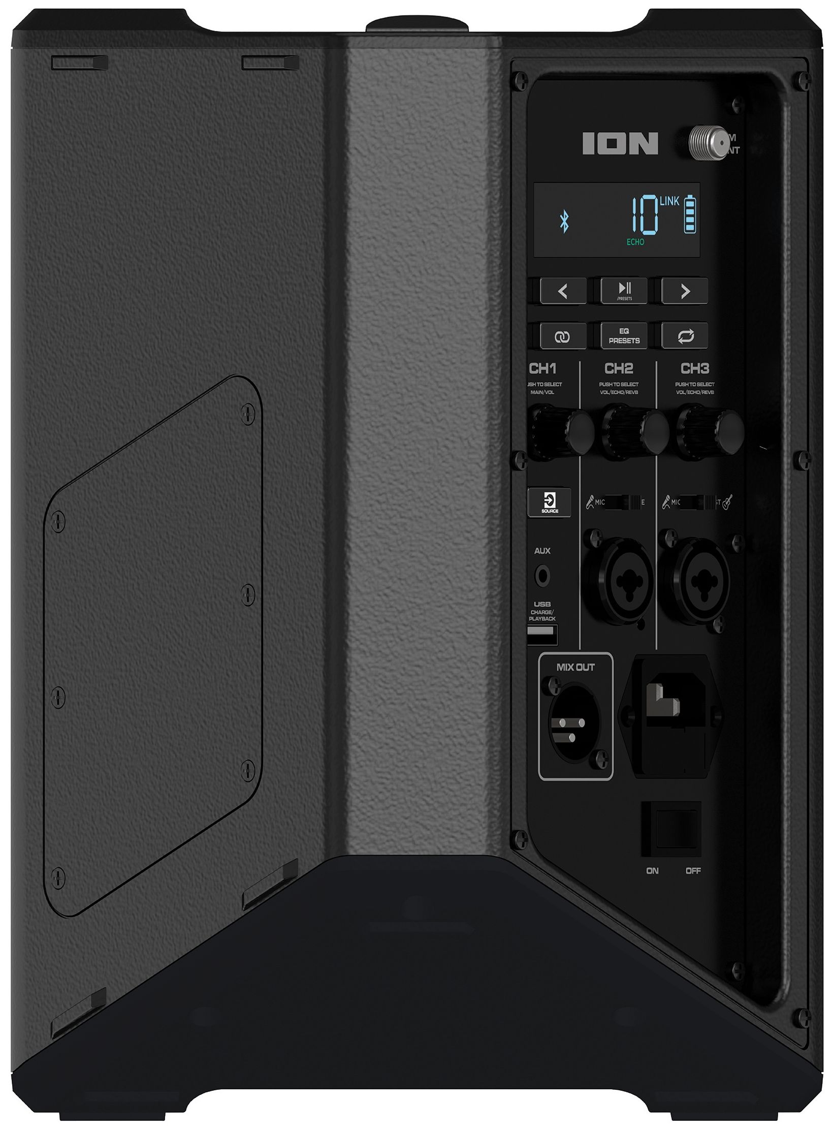 ION Audio Trouper 100 Portable Bluetooth Speaker with Multi-Channel Mixer and Microphone - Black by ION Audio - Image 3