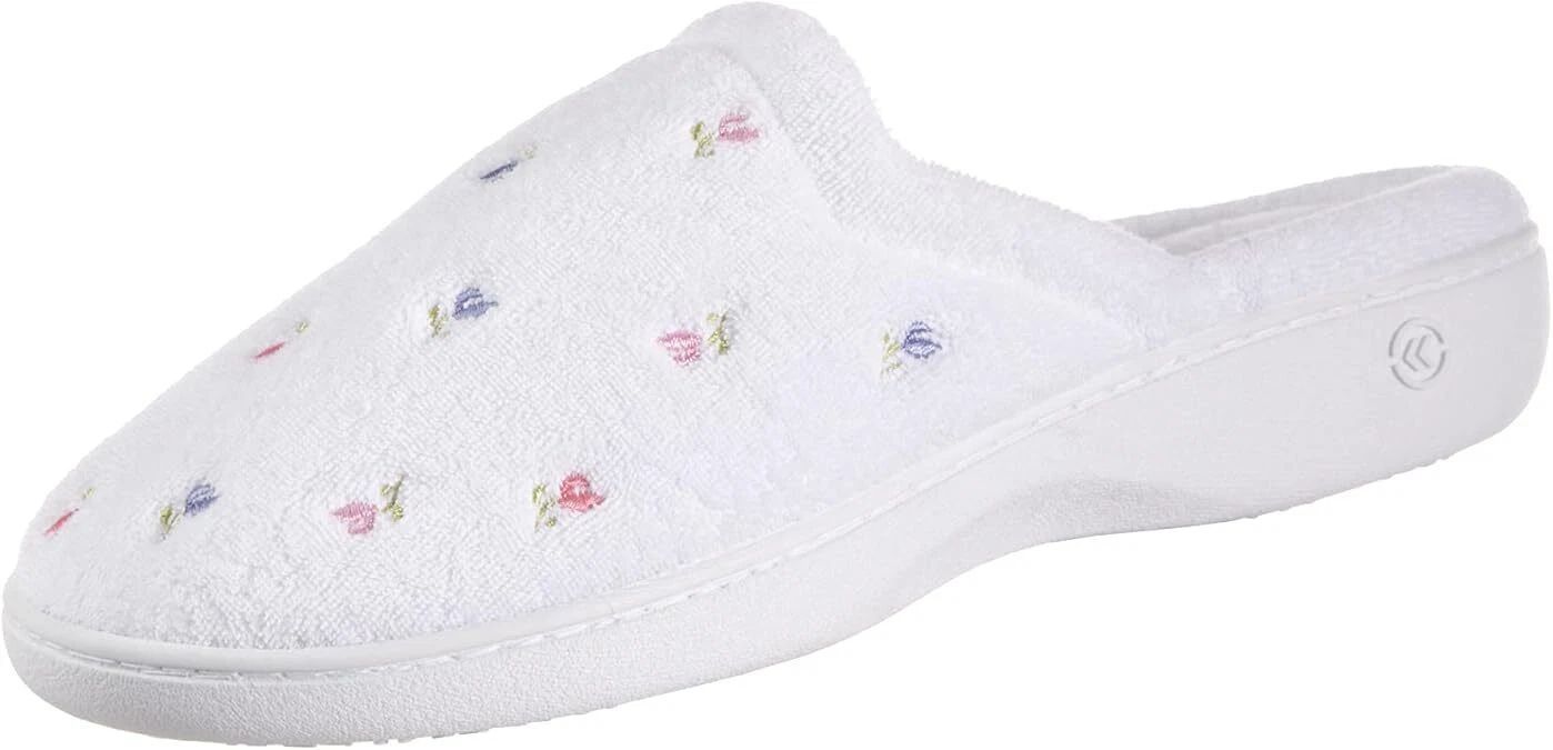 Isotoner Bedroom Slip-On with Enhanced Heel Cushion - 6 - White by Isotoner - Refurbished - Brand New condition - US$23.49