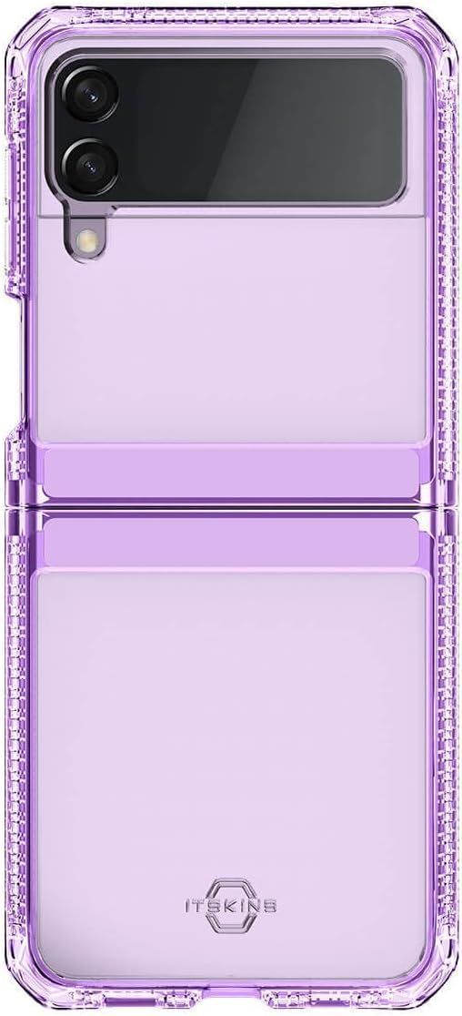 Itskins Hybrid Clear Phone Case for Galaxy Z Flip3 5G - Lavender/Transparent by Itskins - Refurbished - Brand New condition - US$8.78