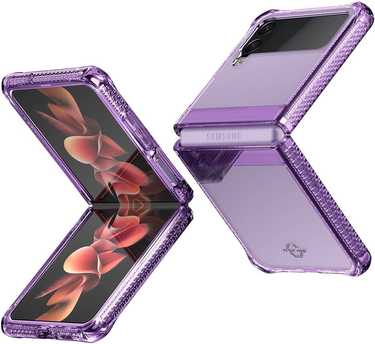 Itskins Hybrid Clear Phone Case for Galaxy Z Flip3 5G - Lavender/Transparent by Itskins - Refurbished - Brand New condition - Image 4