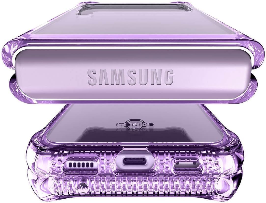 Itskins Hybrid Clear Phone Case for Galaxy Z Flip3 5G - Lavender/Transparent by Itskins - Refurbished - Brand New condition - Image 5
