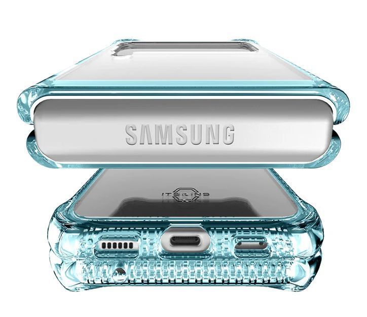 Itskins Hybrid Clear Phone Case for Galaxy Z Flip3 5G - Light Blue/Transparent by Itskins - Refurbished - Brand New condition - Image 5