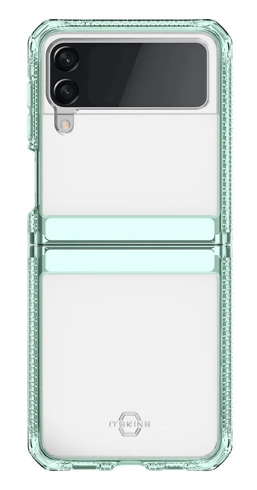 Itskins Hybrid Clear Phone Case for Galaxy Z Flip3 5G - Light Green/Transparent by Itskins - Refurbished - Brand New condition - US$8.78