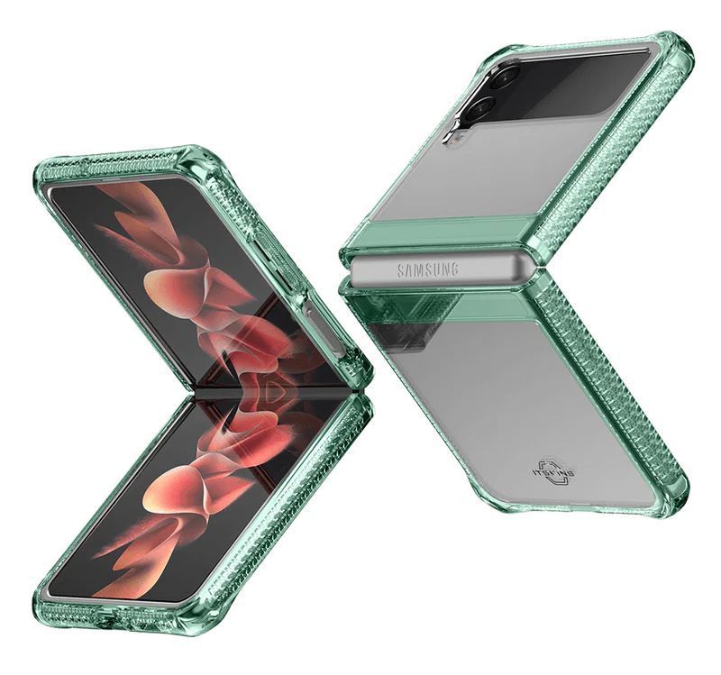 Itskins Hybrid Clear Phone Case for Galaxy Z Flip3 5G - Light Green/Transparent by Itskins - Refurbished - Brand New condition - Image 4