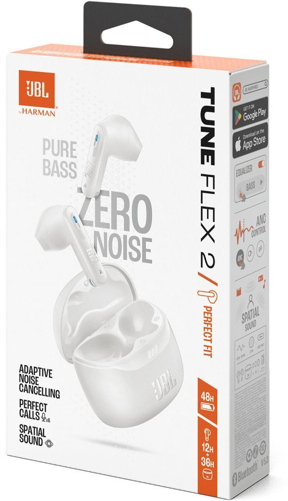 JBL TUNE Flex 2 True Wireless Noise Cancelling Earbuds - White by JBL - Image 11