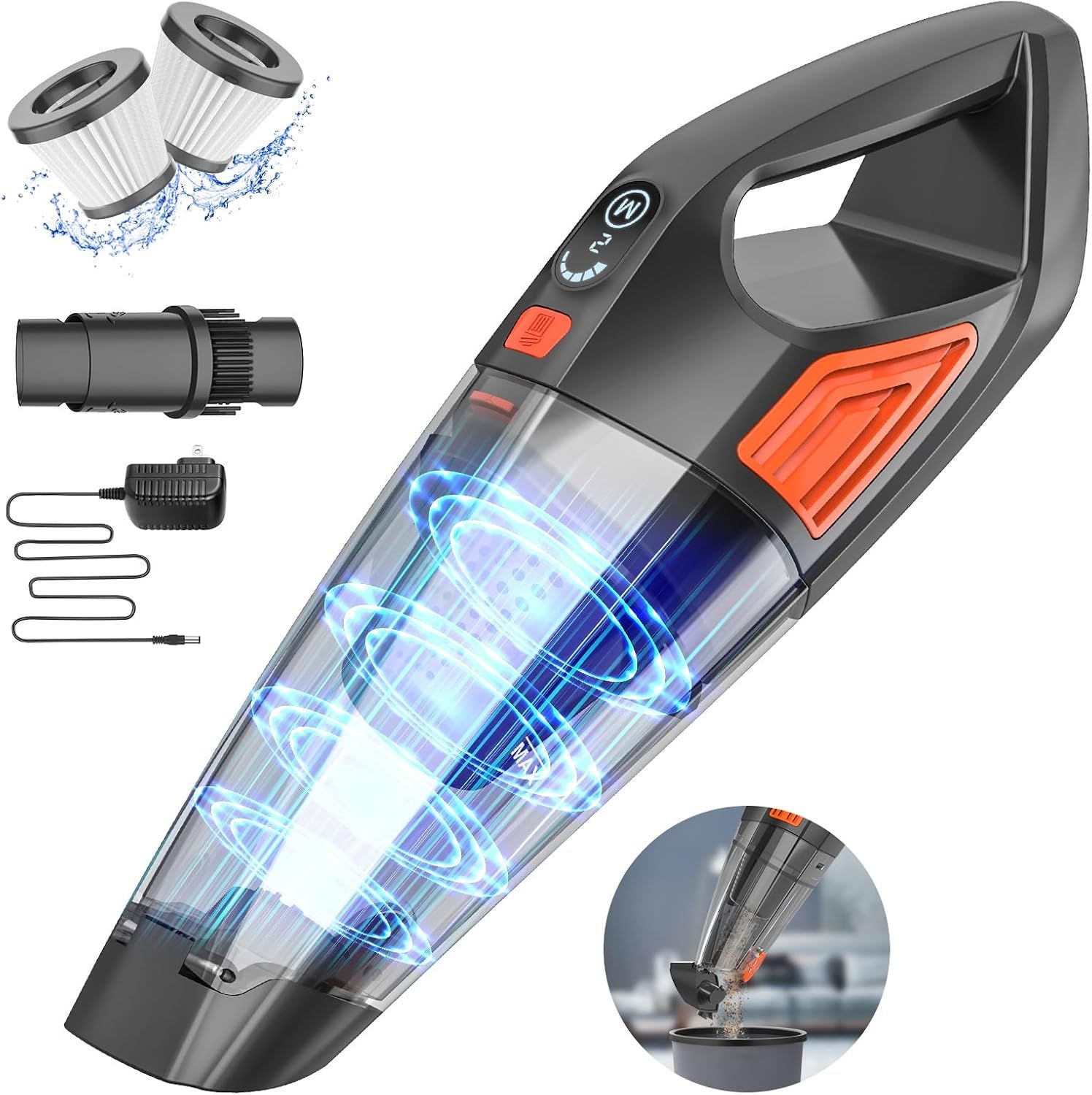 Jeshow SL81B Handheld Vacuum Cordless Car Vacuum - Orange/Black by Jeshow - Refurbished - Very Good condition - US$35.25