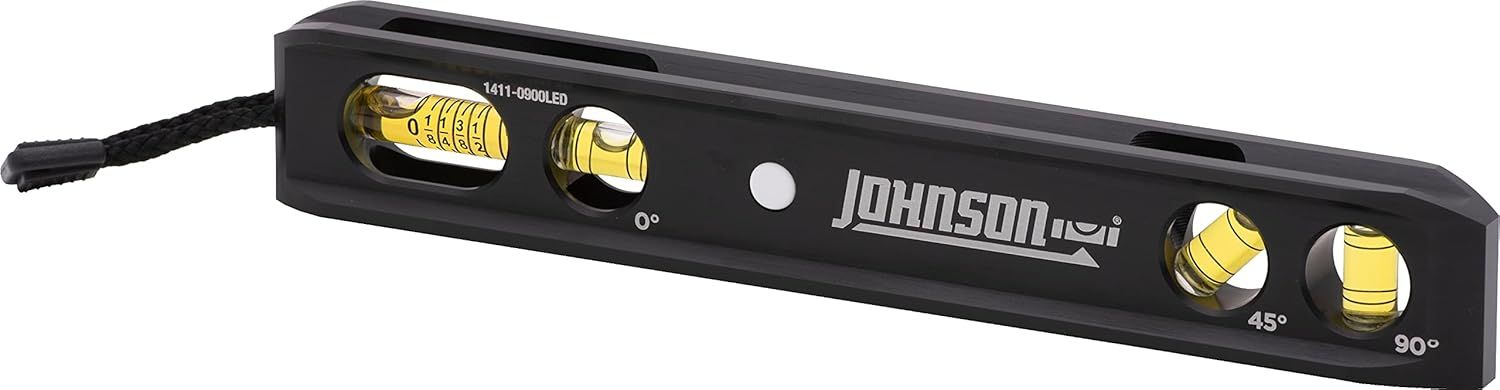 Johnson Level & Tool 1411-0900LED 9" Magnetic LED Billet Torpedo Level - Black by Johnson - Image 2