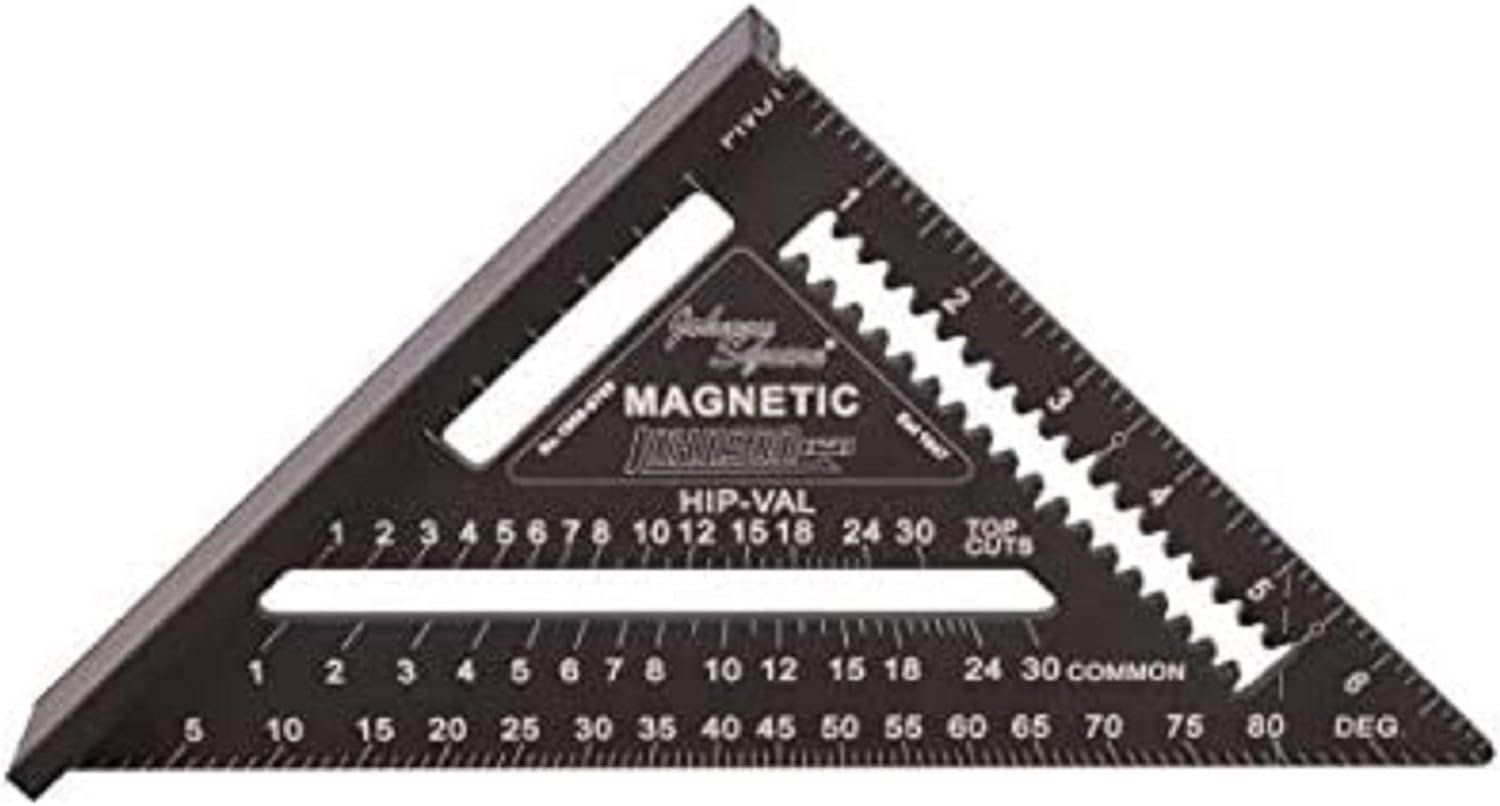 Johnson Level & Tool 1959-0700 Magnetic Johnny Square Professional Aluminum Rafter Square - Black by Johnson - Refurbished - Premium condition - US$17.84