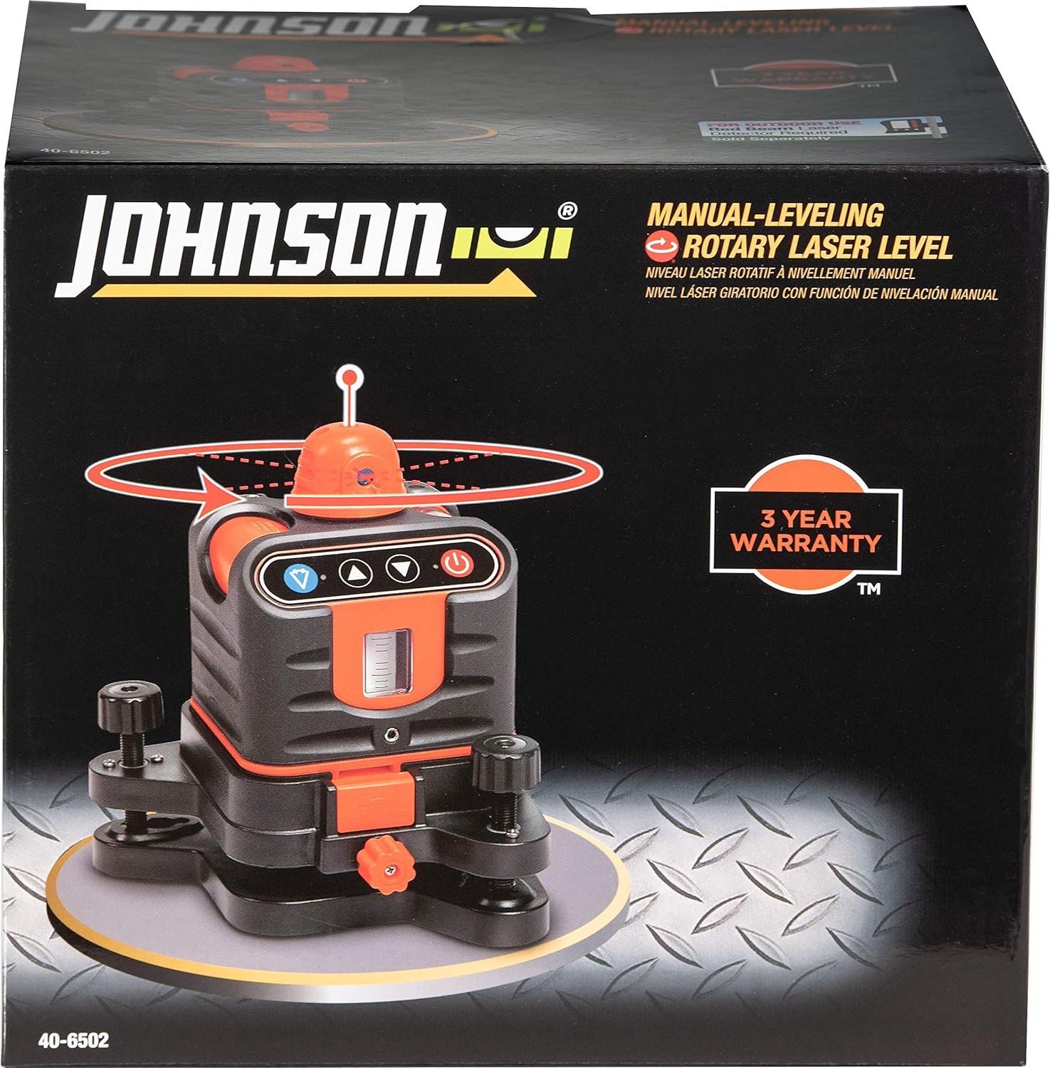 Johnson Level & Tool 40-6502 Manual-Leveling Rotary Laser - Red by Johnson - Image 4