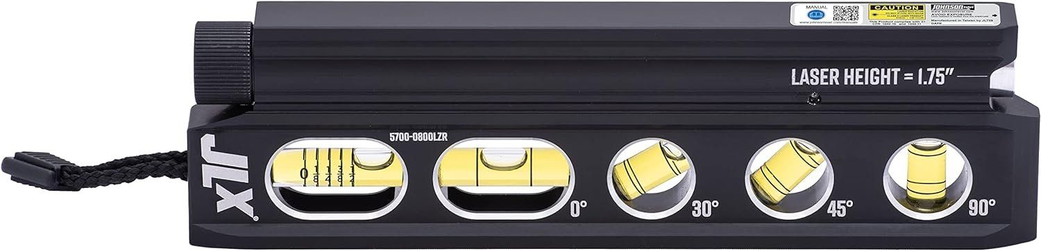 Johnson Level & Tool 5700-0800LZR 8" Magnetic Billet Torpedo Laser Level with GreenBrite Technology - Black by Johnson - Refurbished - Like New condition - Image 4