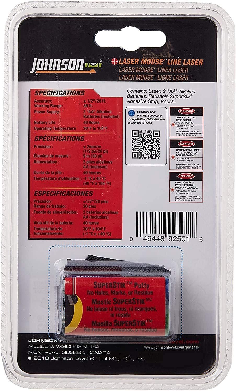 Johnson Level & Tool 9250 Laser Mouse 30' Interior Range - Orange by Johnson - Image 3
