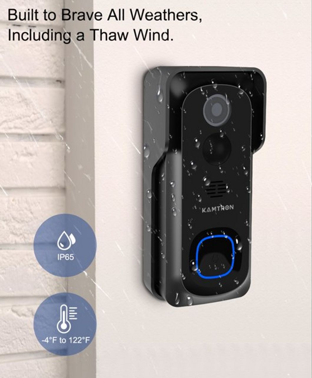 Kamtron 32GB Smart Home Video Doorbell - Black by Kamtron - Image 2