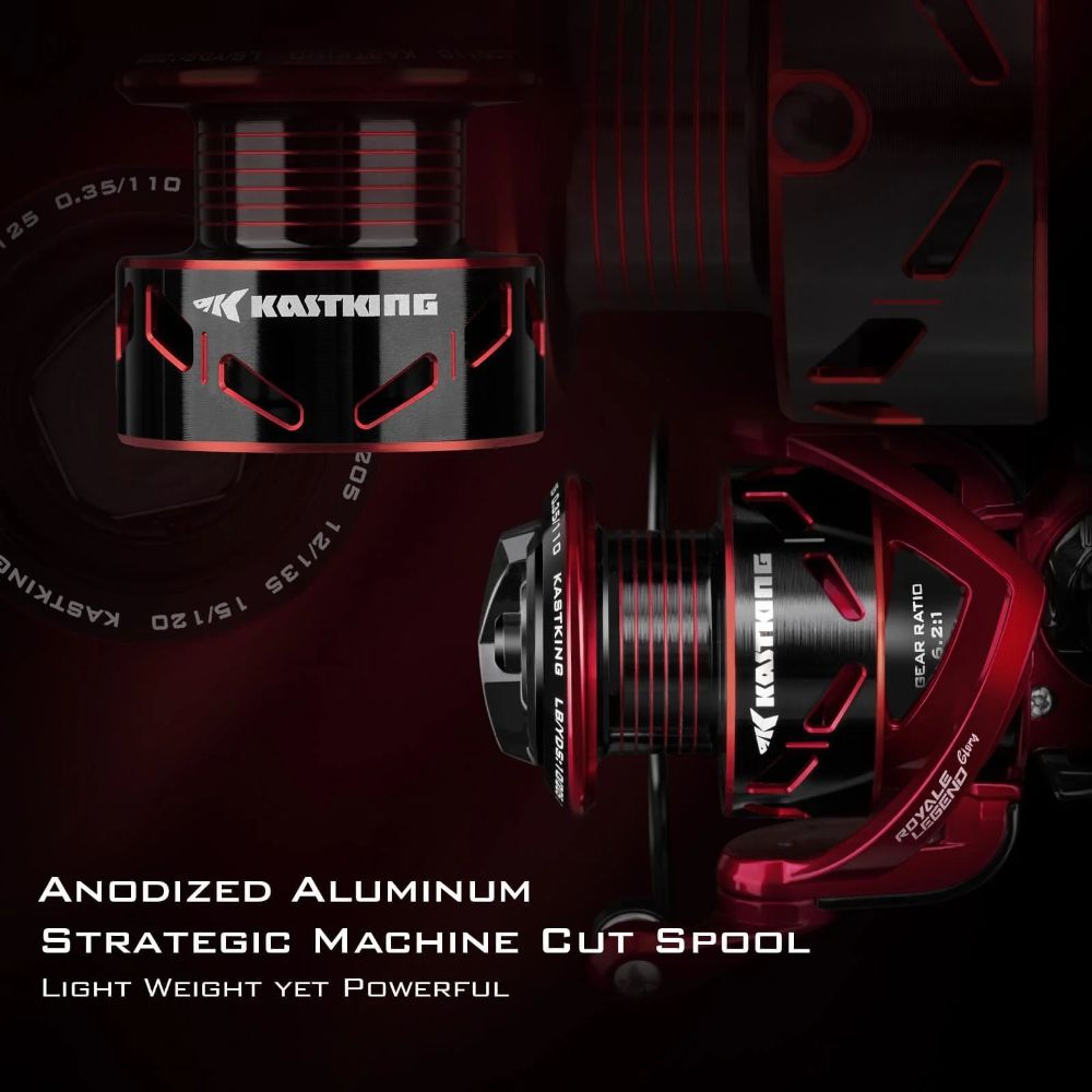 KastKing 2000 Royale Legend Glory Fishing Reel - Red by KastKing - Image 8