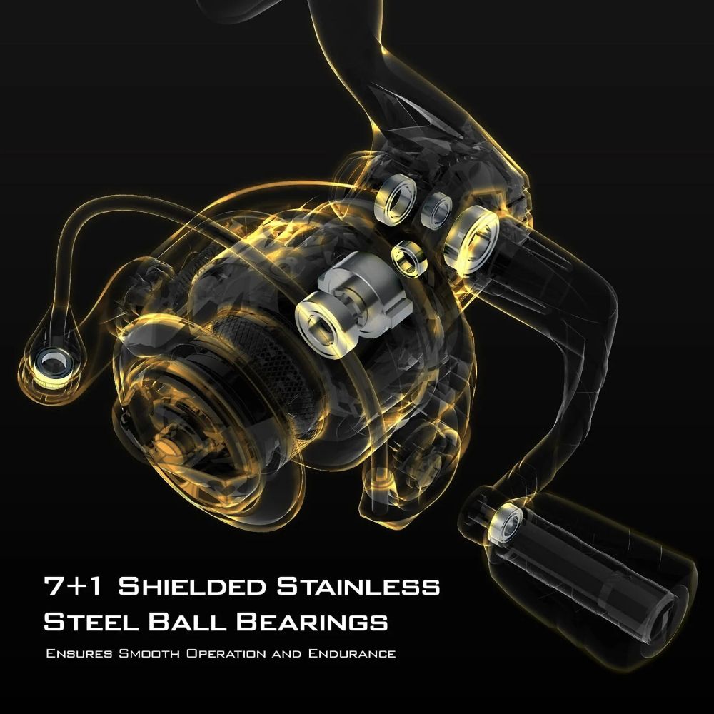 KastKing 1000 Valiant Eagle Spinning Reel Gold - Black/Gold by KastKing - Image 7