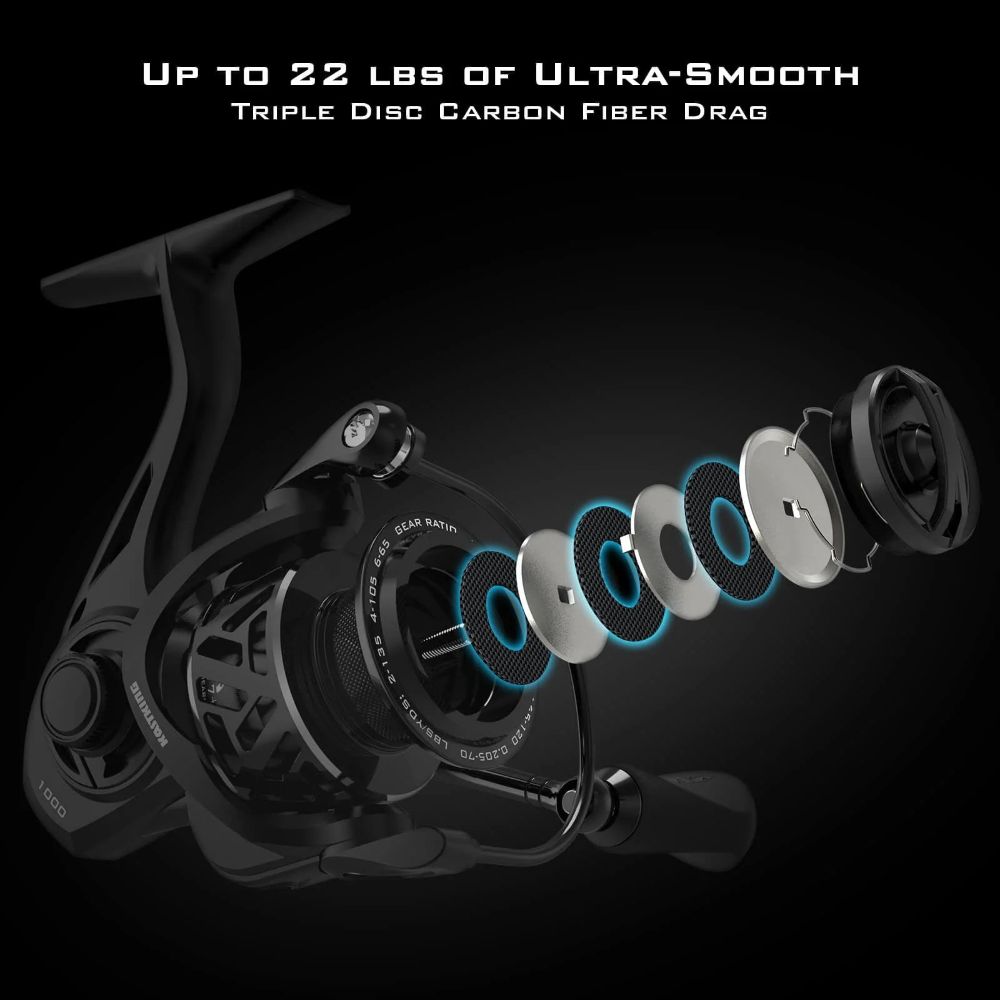 KastKing 1000 Zephyr Spinning Reel - Black by KastKing - Image 7