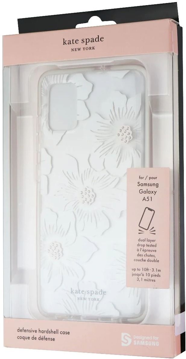 Kate Spade Hardshell Case for Galaxy A51 - Clear/White Flowers by Kate Spade - Refurbished - Brand New condition - US$13.93