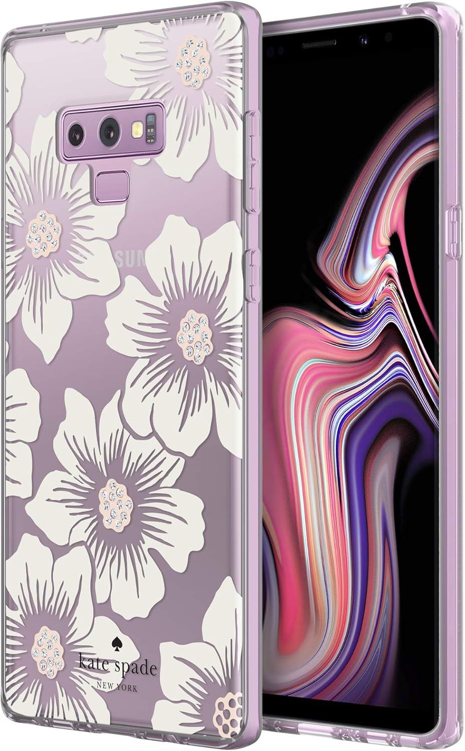 Kate Spade Hardshell Phone Case for Galaxy Note9 - Hollyhock Floral (Clear) by Kate Spade - Image 3