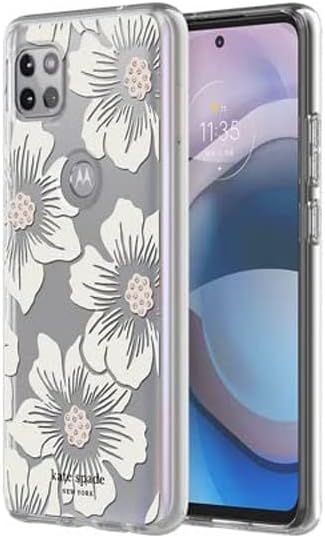 Kate Spade Hardshell Phone Case for Motorola One 5G Ace - Hollyhock Floral Clear by Kate Spade - Refurbished - Brand New condition - Image 3