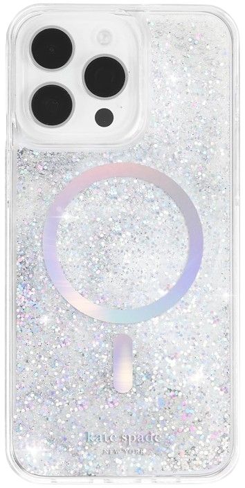 Kate Spade Liquid Glitter Phone Case with MagSafe for iPhone 15 Pro Max - Opal Iridescent by Kate Spade - Refurbished - Brand New condition - US$59.98