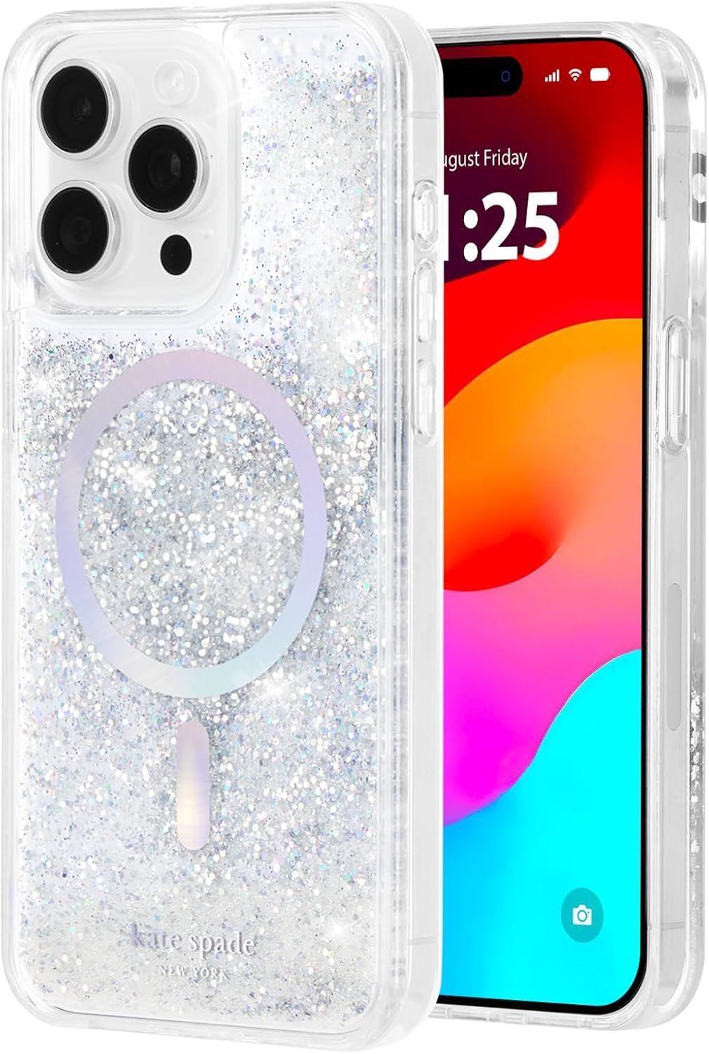 Kate Spade Liquid Glitter Phone Case with MagSafe for iPhone 15 Pro Max - Opal Iridescent by Kate Spade - Image 2