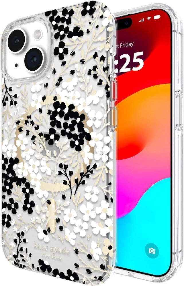 Kate Spade New York Phone Case with MagSafe for iPhone 15 Plus - Multi Floral Black & White - Brand New by Kate Spade - Refurbished - Brand New condition - US$25.86