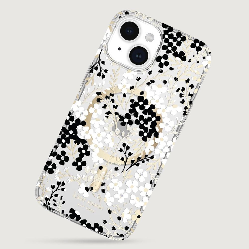 Kate Spade New York Phone Case with MagSafe for iPhone 15 Plus - Multi Floral Black & White - Brand New by Kate Spade - Image 2