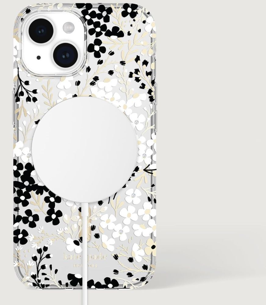 Kate Spade New York Phone Case with MagSafe for iPhone 15 Plus - Multi Floral Black & White - Brand New by Kate Spade - Image 4
