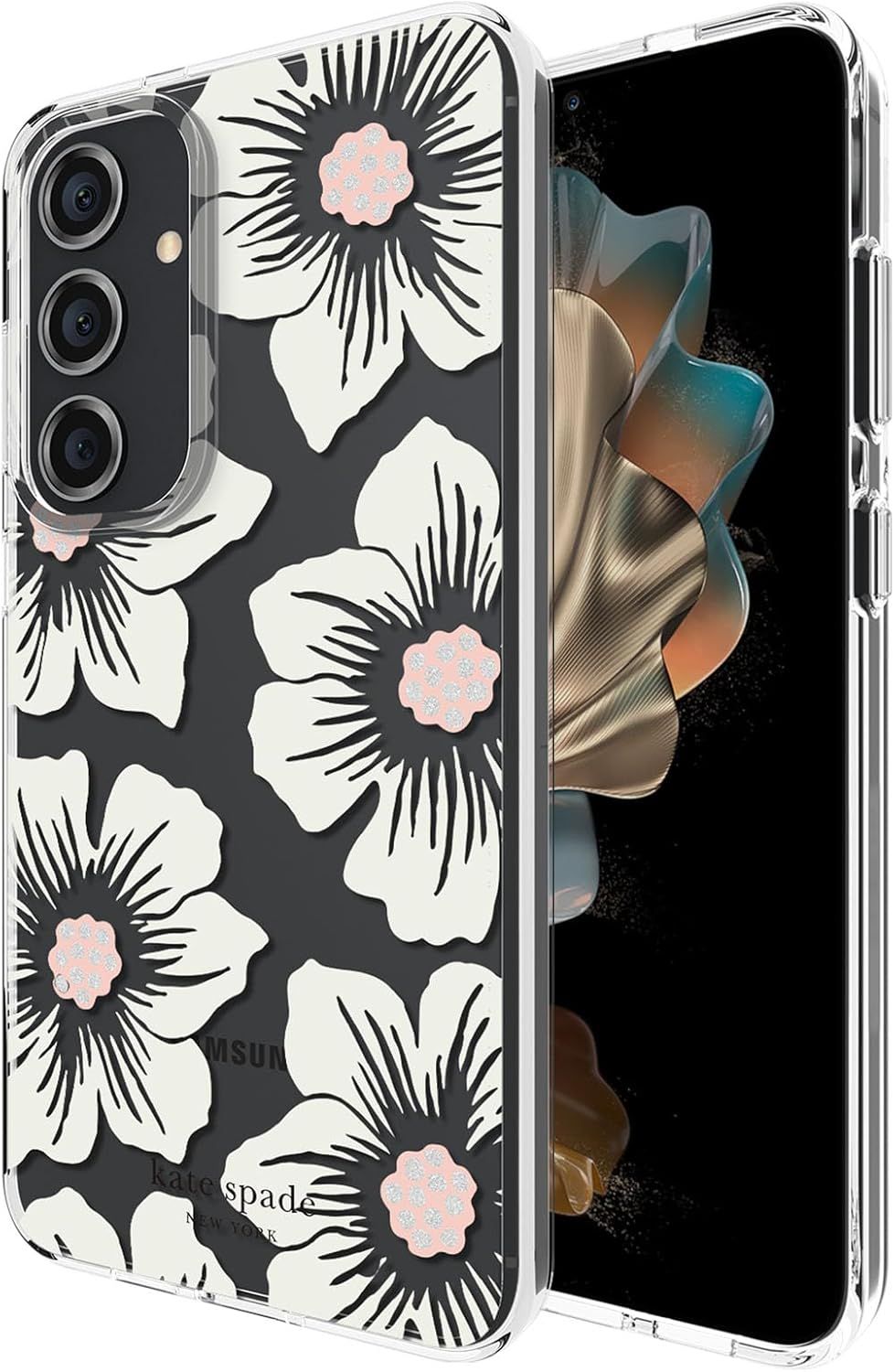 Kate Spade New York Protective Hardshell Phone Case for Galaxy S24 - Hollyhock Cream by Kate Spade New York - Refurbished - Brand New condition - US$13.93