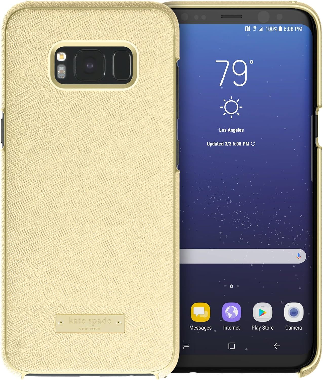 Kate Spade New York Wrap Phone Case for Samsung Galaxy S8+ - Saffiano Gold by Kate Spade - Refurbished - Brand New condition - Image 3