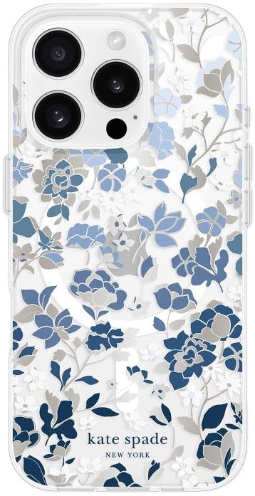 Kate Spade Phone Case with MagSafe for iPhone 16 Pro - Flowerbed Blue Gems by Kate Spade - Refurbished - Brand New condition - Image 2
