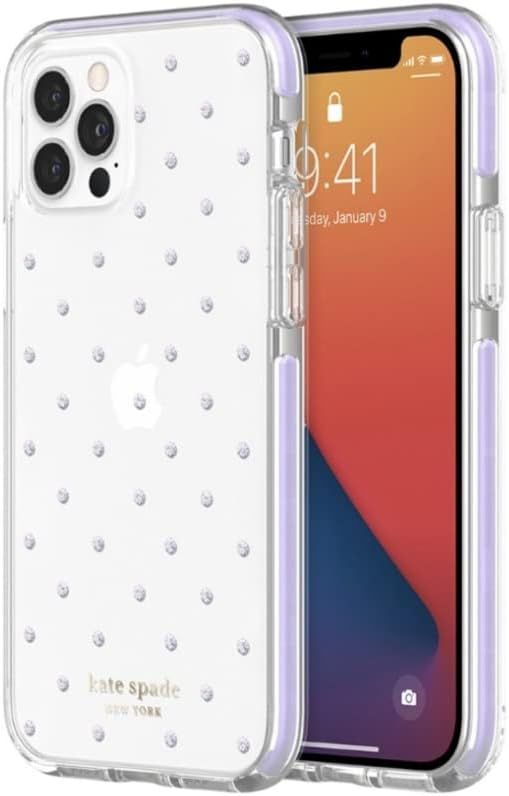 Kate Spade Protective Hardshell Phone Case for iPhone 12 Pro Max - Pin Dot Gems (Lilac Purple) by Kate Spade - Image 3