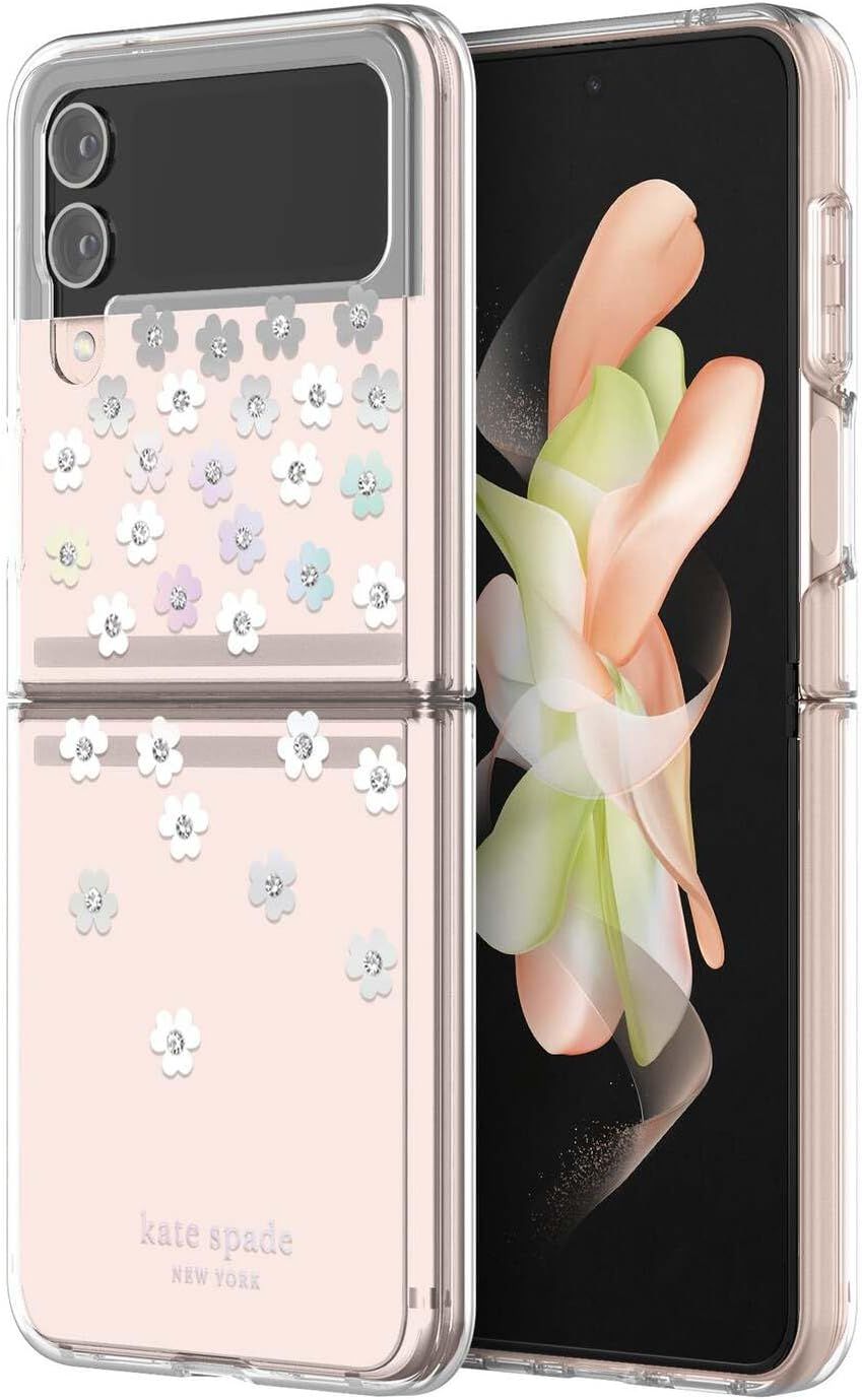 Kate Spade Protective Hardshell Phone Case for Galaxy Z Flip4 - Scattered Flowers by Kate Spade - Image 3