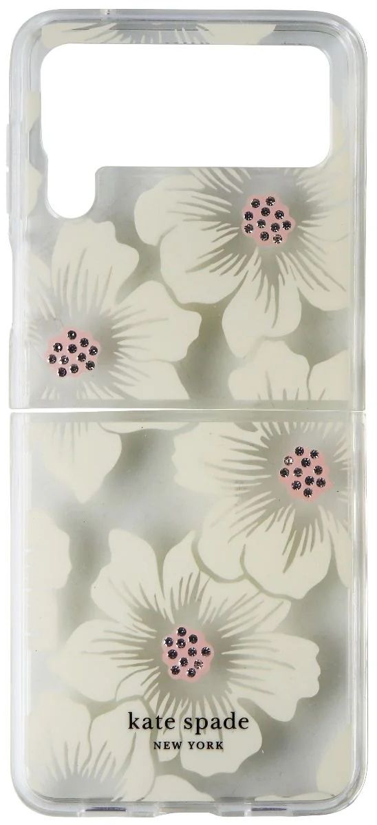 Kate Spade Protective Hardshell Phone Case for Samsung Galaxy Z Flip3 5G - Hollyhock/Clear by Kate Spade - Refurbished - Brand New condition - US$13.93
