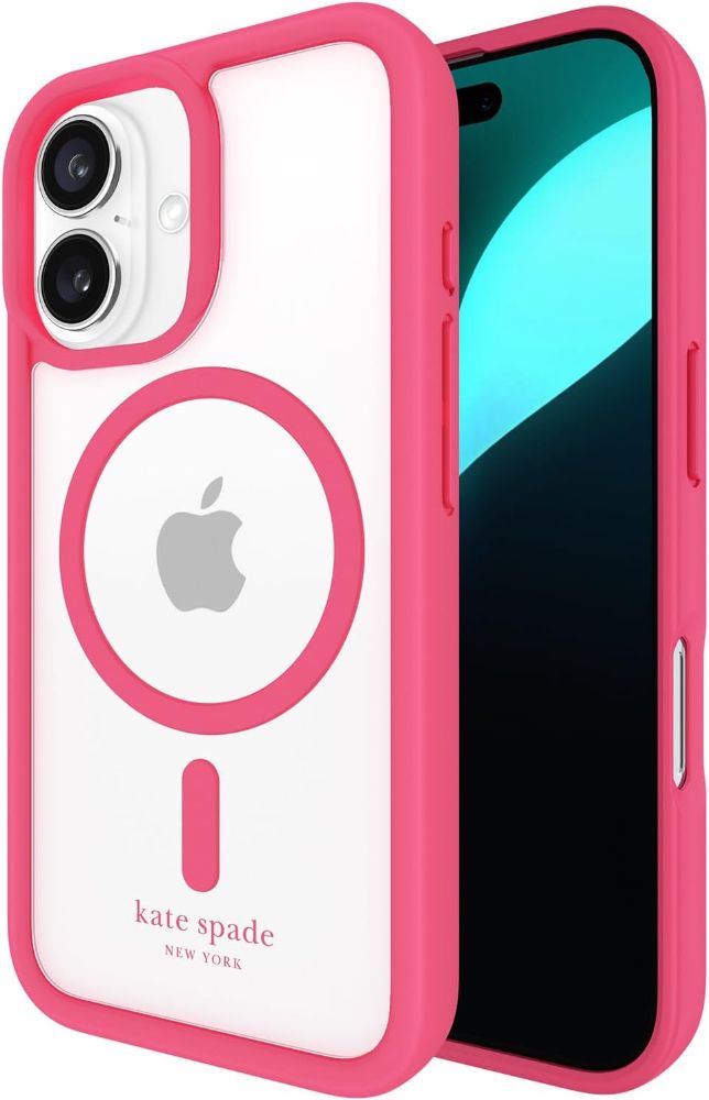 Kate Spade Ultra Protective Phone Case with MagSafe for iPhone 16 - Pom Pom Pink by Kate Spade - Refurbished - Brand New condition - US$26.93