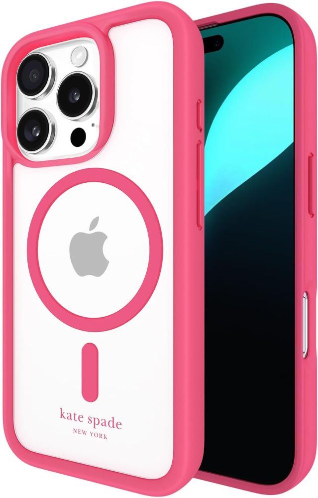 Kate Spade Ultra Protective Phone Case with MagSafe for iPhone 16 Pro - Pom Pom Pink by Kate Spade - Refurbished - Brand New condition - US$33.43
