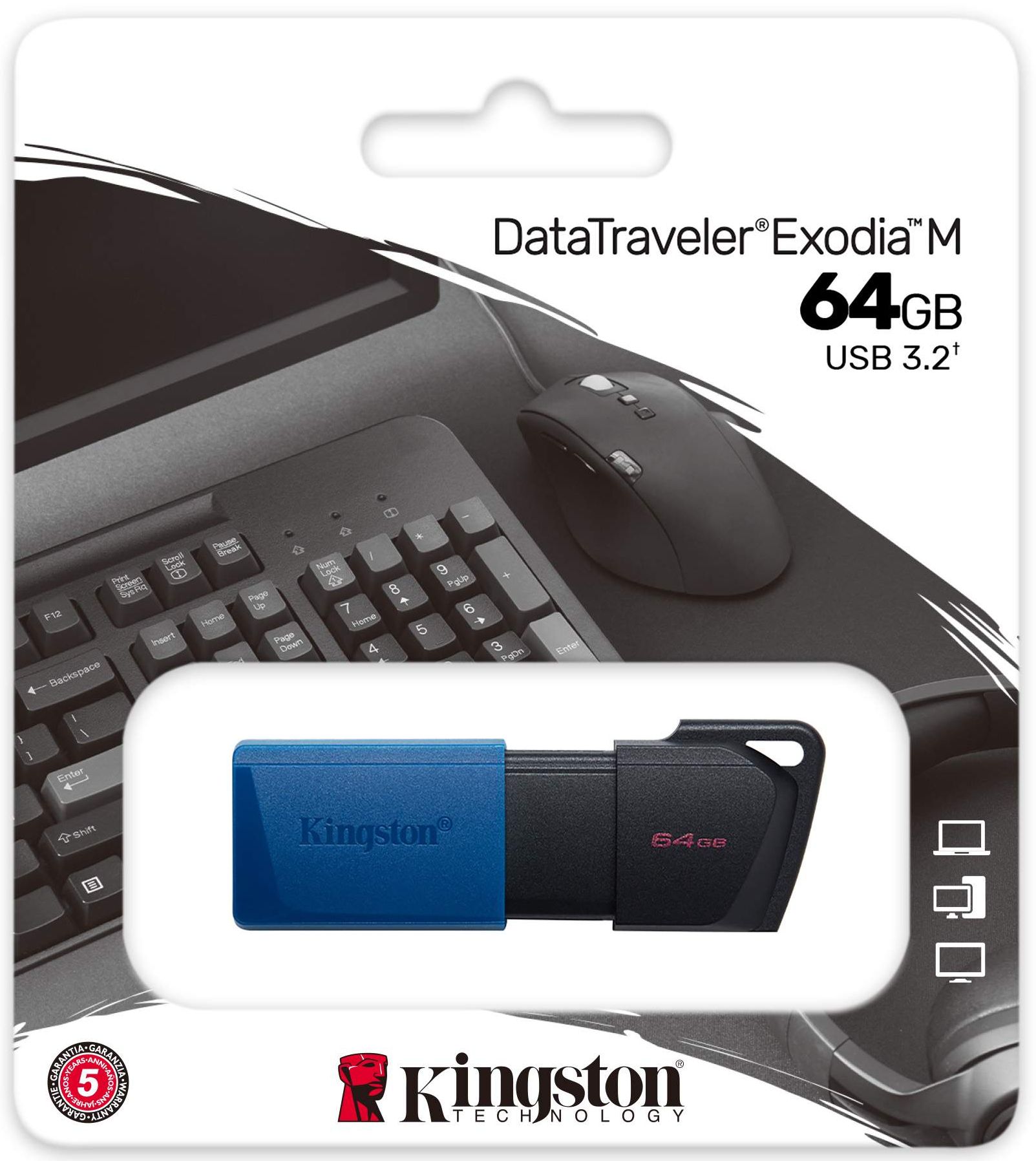 Kingston Data Traveler Exodia M USB Flash Drive 64GB - 64GB - Blue by Kingston - Image 3