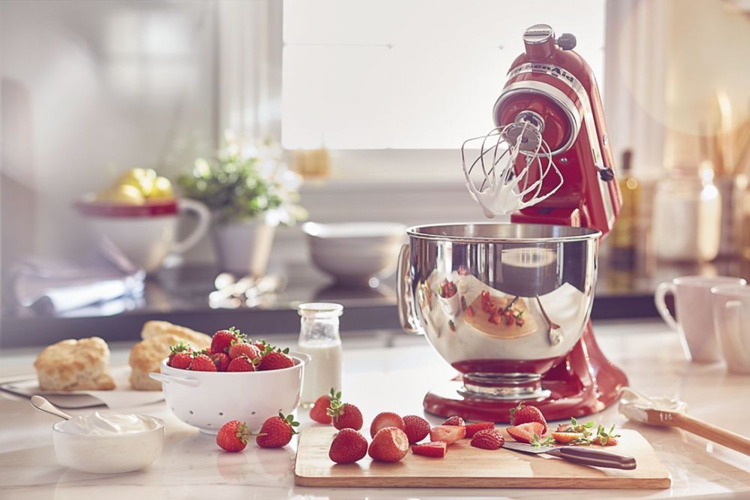 KitchenAid Artisan Series 5 Quart Tilt-Head Stand Mixer KSM150PS - Empire Red by KitchenAid - Image 4
