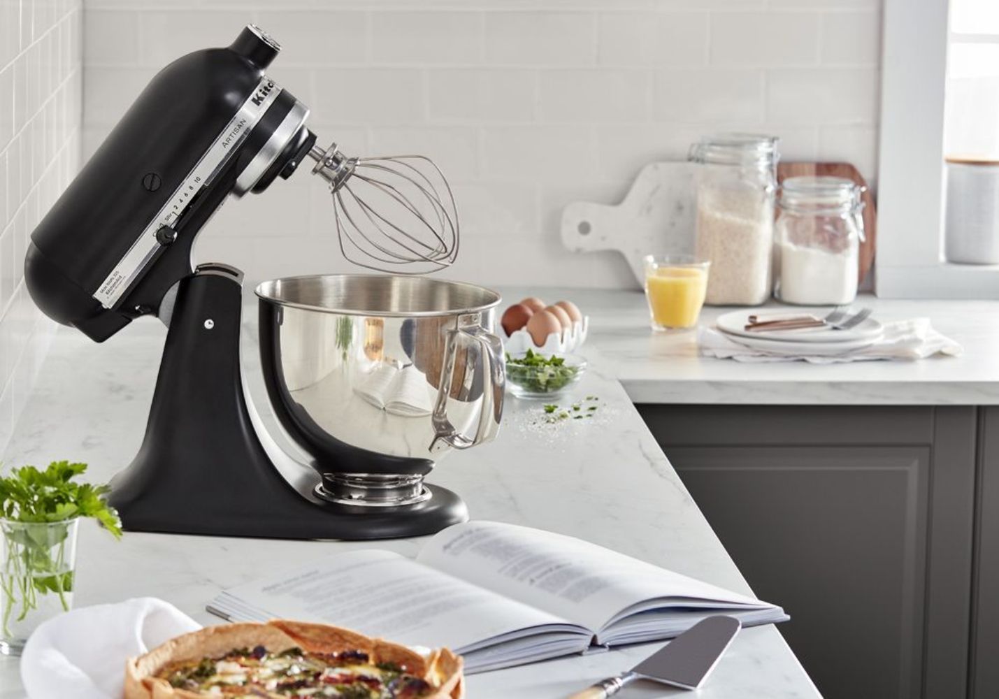 KitchenAid Artisan Series 5 Quart Tilt-Head Stand Mixer KSM150PS - Matt Black by KitchenAid - Image 4