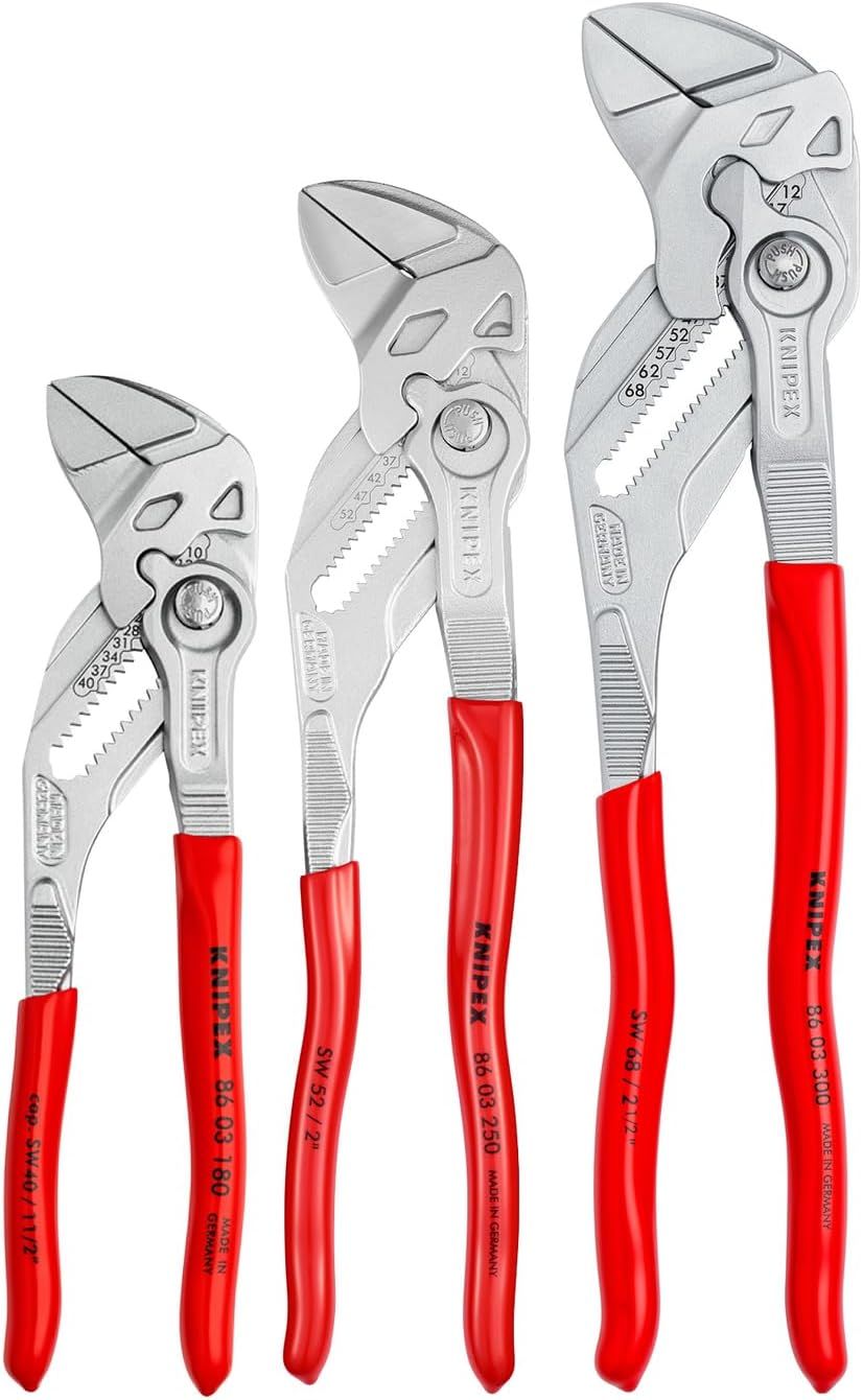 Knipex 00 20 06 US2 3Pcs Pliers Wrench Set - Silver/Red by Knipex - Refurbished - Premium condition - US$211.49