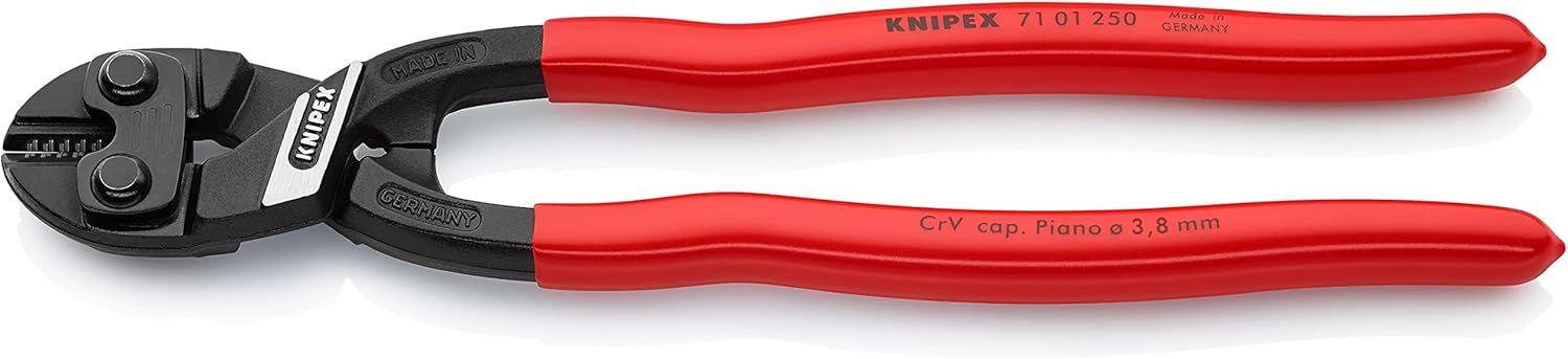 Knipex 71 01 250 10" CoBolt High Leverage XL Compact Bolt Cutters - Black/Red by Knipex - Refurbished - Like New condition - Image 3
