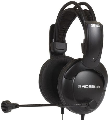 Koss SB40 Circumaural Multimedia Stereophone Over-Ear Headphone - Black by Koss - Refurbished - Like New condition - US$56.48